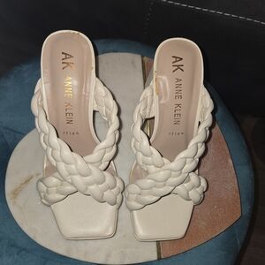 Anne Klein Cream Braided Heels
